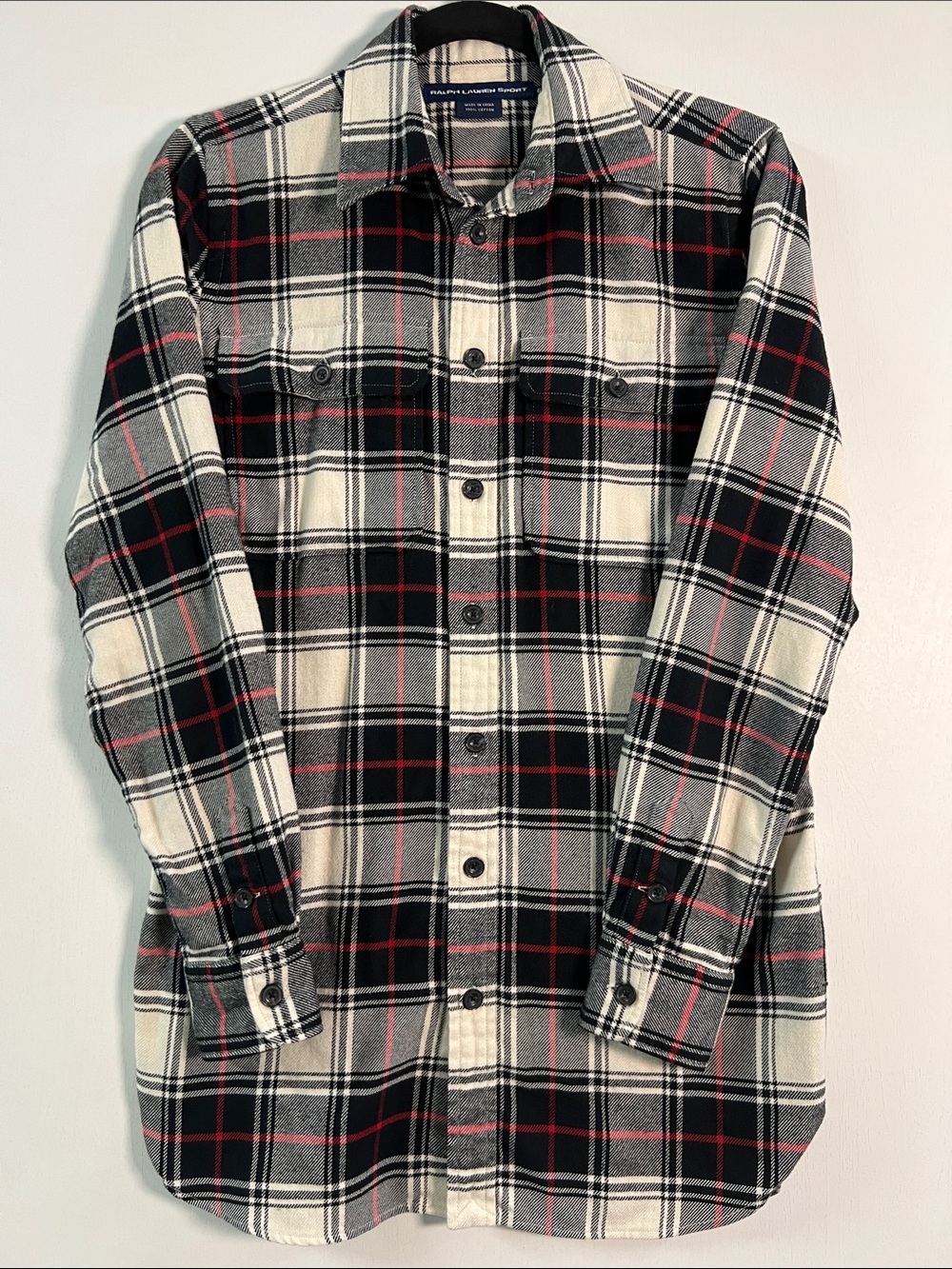 Ralph Lauren Black Cream and Red Plaid Button-Down Shirt